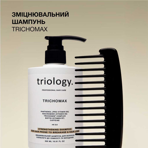 Triology. Укрепляющий шампунь для волос склонных к ломкости и выпадению Trichomax 500 мл