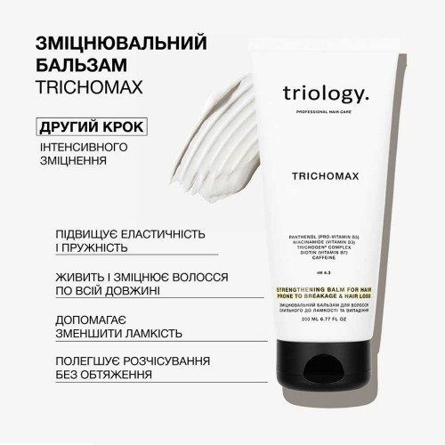 Triology. Укрепляющий бальзам для волос склонных к ломкости и выпадению Trichomax 200 мл