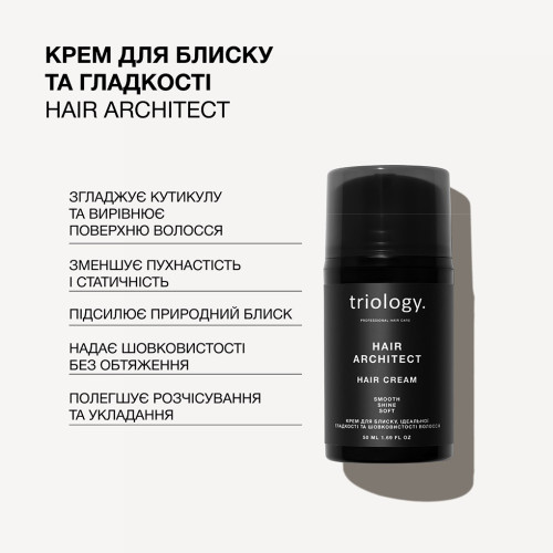 Triology. Крем для блеска, идеальной гладкости и шелковистости волос 50 мл