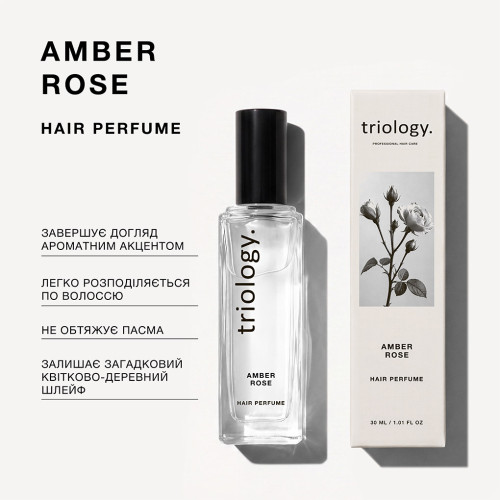 Triology. Парфюмированная вода для волос Amber Rose 30 мл