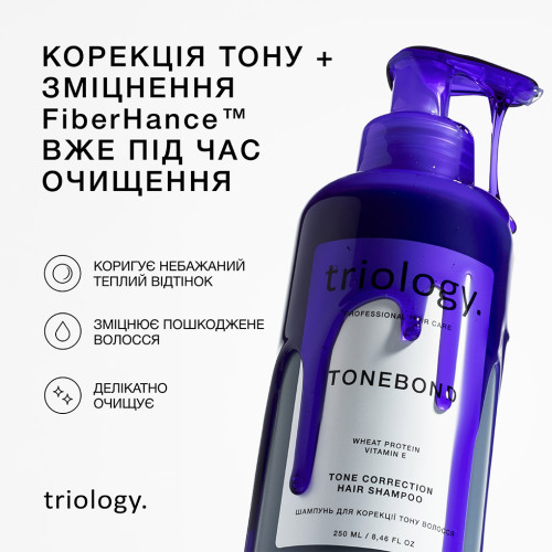 Triology.  Шампунь для коррекции тона волос TONEBOND, 250 мл