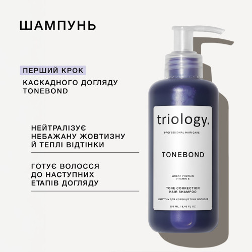 Triology.  Шампунь для коррекции тона волос TONEBOND, 250 мл