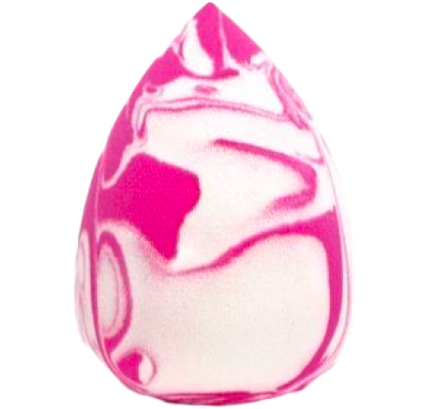 Спонж для макіяжу малиново-білий крапля зі зрізом