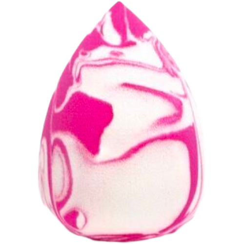 Спонж для макіяжу малиново-білий крапля зі зрізом