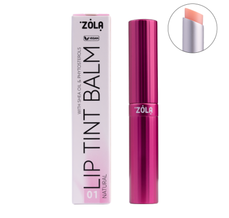 ZOLA Відтінковий бальзам для губ Lip Tint Balm (01 Natural)
