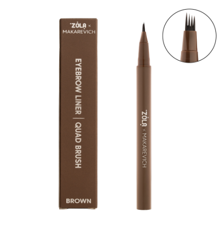 ZOLA x Makarevich Лайнер для брів з квадро-пензлем Brown