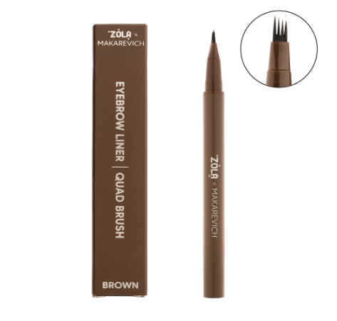 ZOLA x Makarevich Лайнер для брів з квадро-пензлем Brown