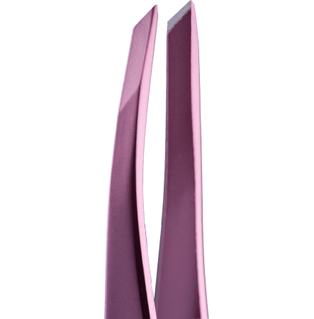 ZOLA Пинцет скошенный профессиональный для бровей LIGHT PINK