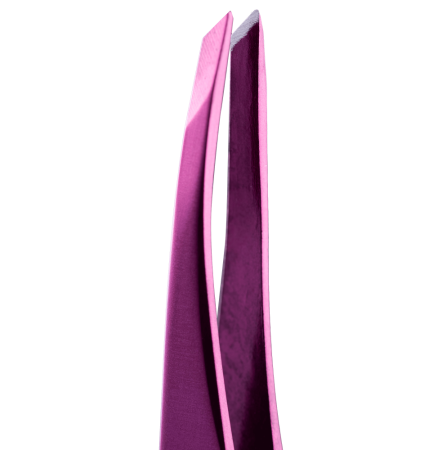 ZOLA Пинцет скошенный профессиональный для бровей PINK